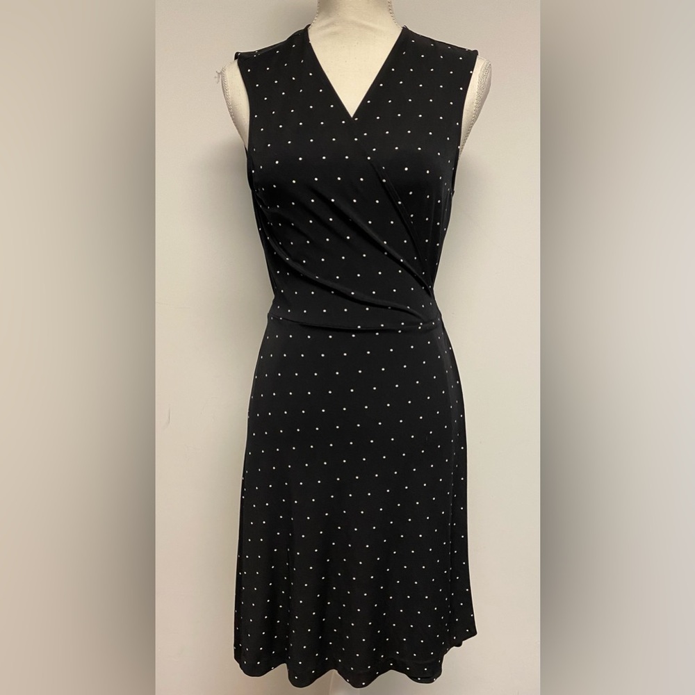 Vince Camuto Polka Dot Midi  Wrap Dress Size Medium